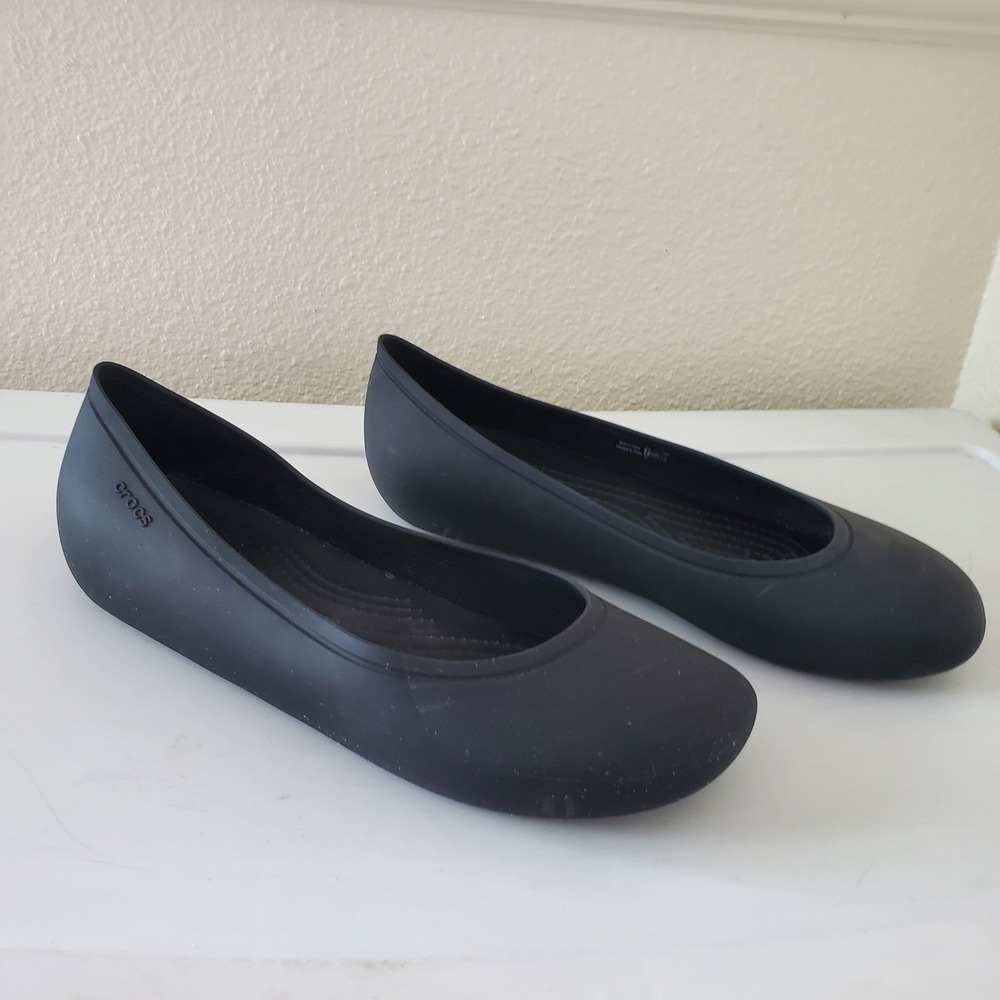 Crocs Brooklyn Black Ballet Flats Womens Size 8 Comfort Slip On Shoes 202184 - Picture 11 of 11